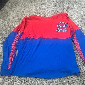 Marvel Red and Blue Long Sleeve Tee with Spider-Man Design
